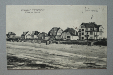 Ansichtskarte AK Ostseebad Warnemünde 1910-1920 Villen Hotel Dünenrose Pension Strand Architektur Ortsansicht Mecklenburg Vorpommern